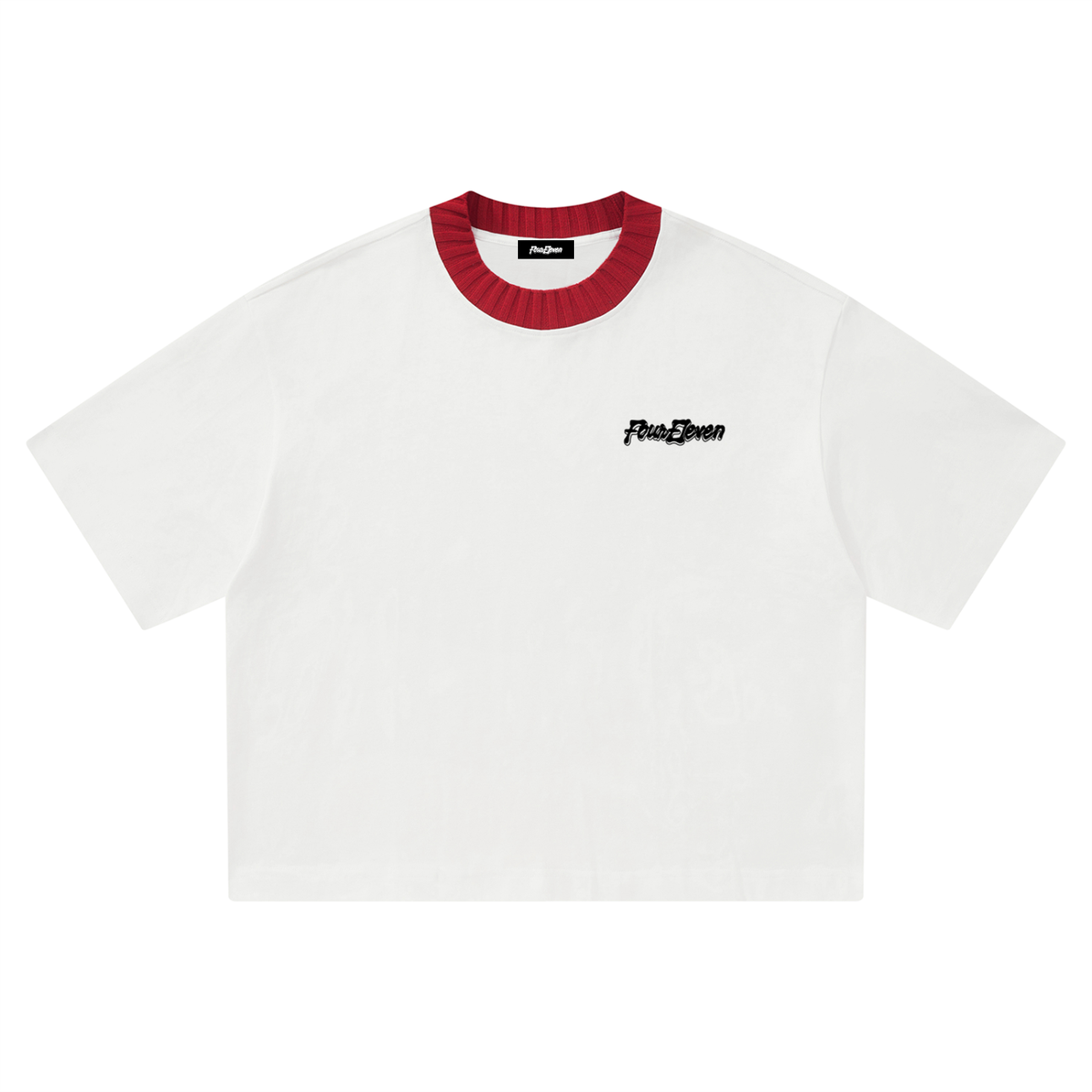 boxy contrast collar tee