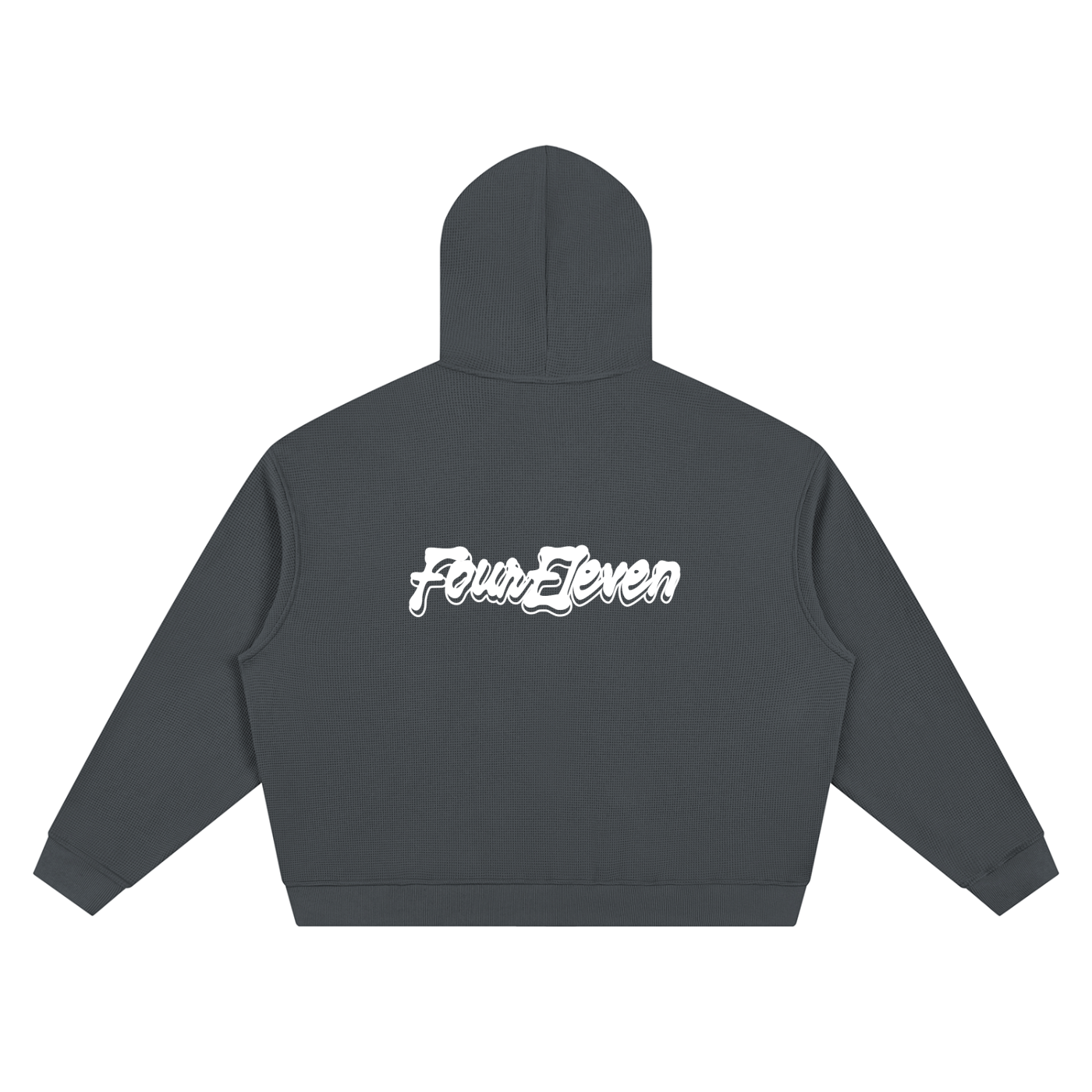 waffle knit double zip hoodie