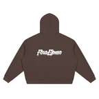waffle knit double zip hoodie