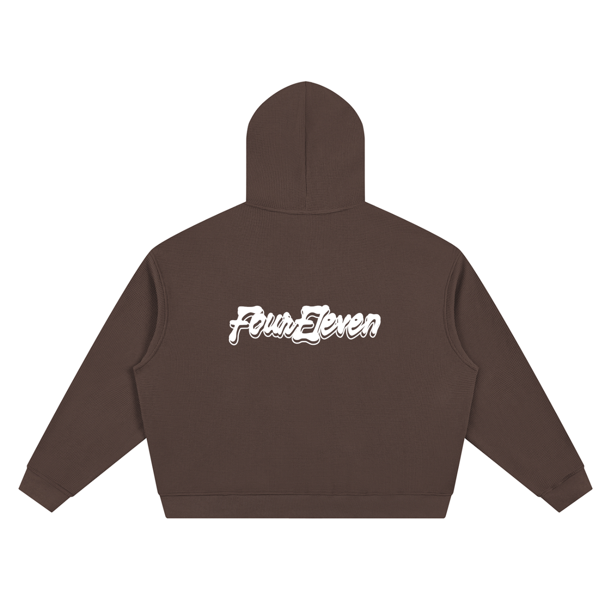 waffle knit double zip hoodie