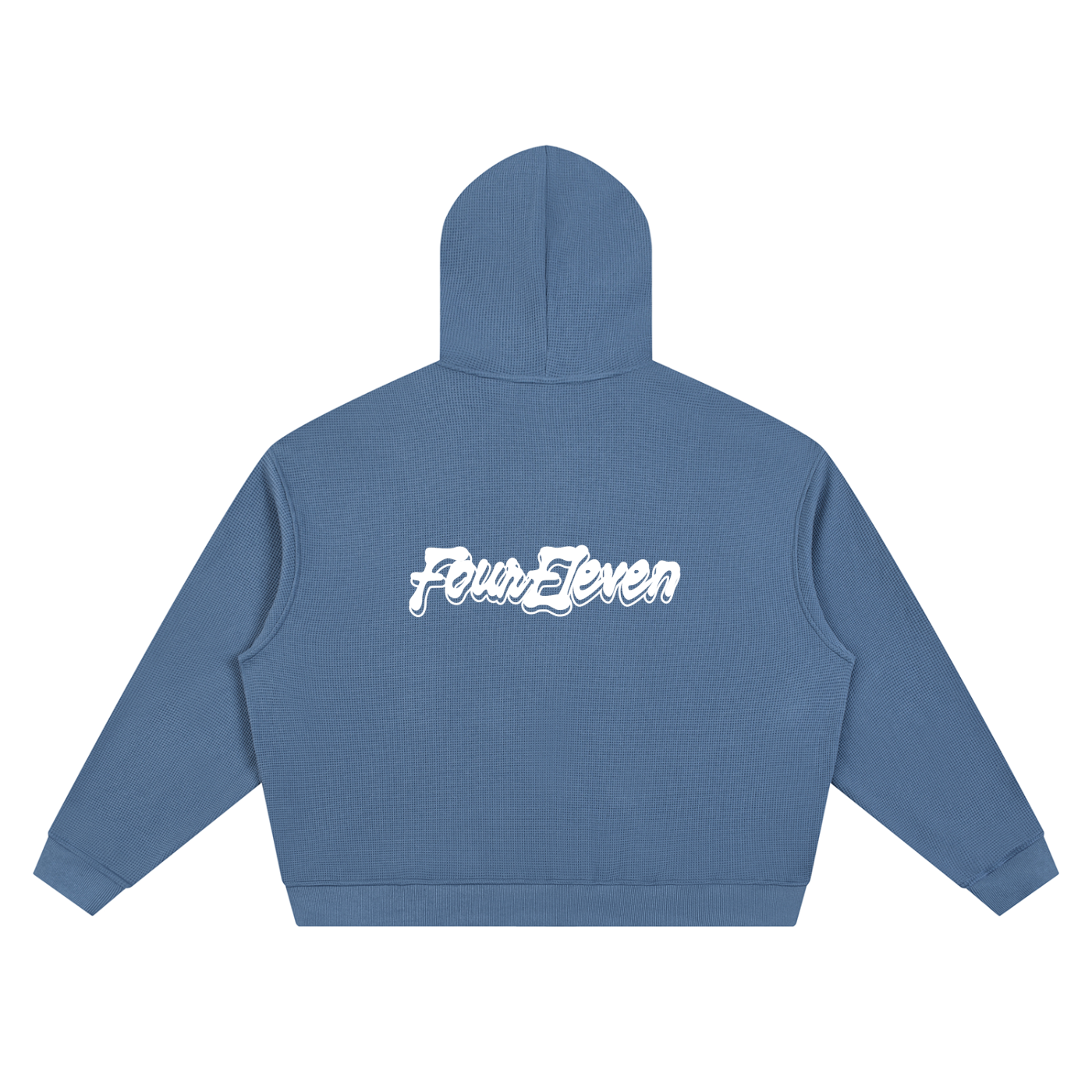 waffle knit double zip hoodie