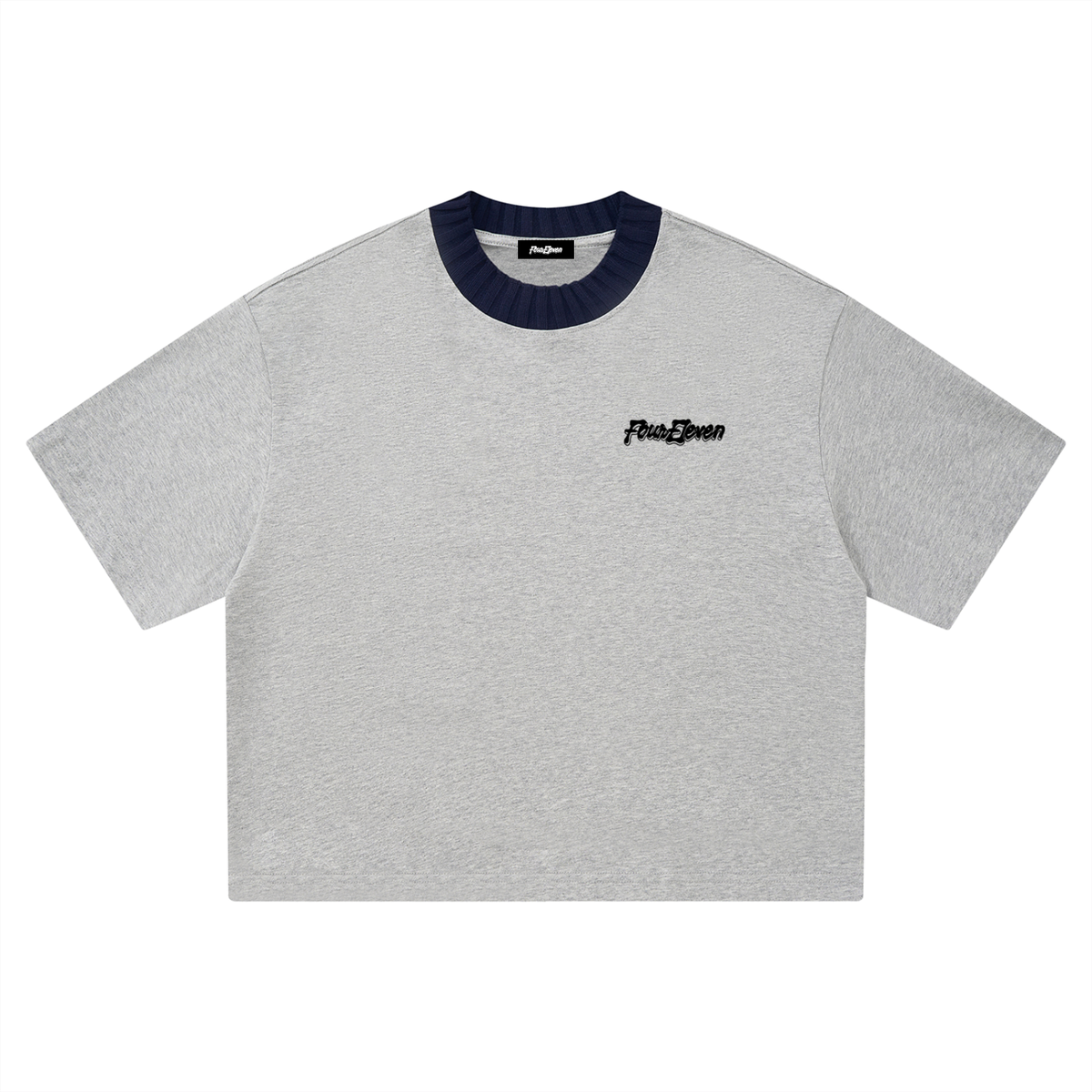 boxy contrast collar tee